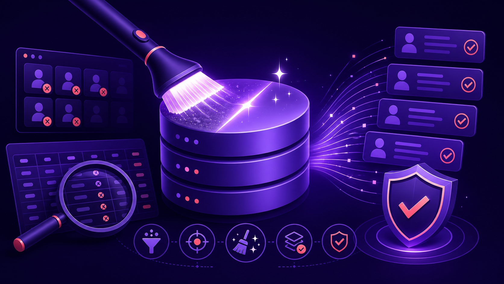 B2B database hygiene cleaning records